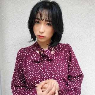 ミディアム カラー フリーランス所属・韓国ヘア レイヤー くびれヘアMATSUのヘアスタイル