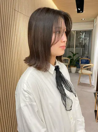 ミディアム レイヤー縮毛矯正 ささきすずね💗のヘアスタイル