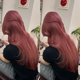 ロング カラー パーマ キッズ 透明感カラー×艶矯正 カット特化/さくらのヘアスタイル