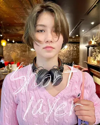 ショート カラー haco＋所属・圧倒的デザイン力 店長🎨RENAのヘアスタイル