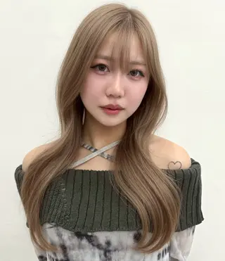 ロング カラー 髪質改善/縮毛矯正 ViVIEのヘアスタイル