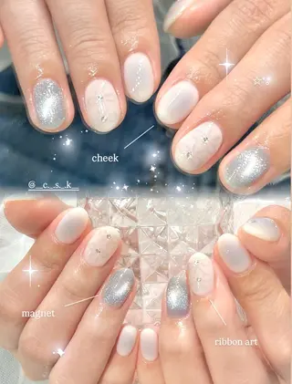 ネイル 🎀チーク/ちゅるん 🫧chisa🎀のネイルデザイン