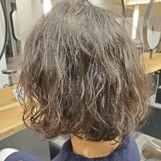 ショート パーマ 顔まわりデザイン🌿 ふじこのヘアスタイル
