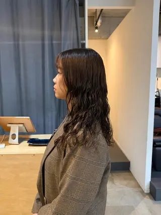 セミロング スパイラルパーマ/ ウェーブパーマ/神野のヘアスタイル