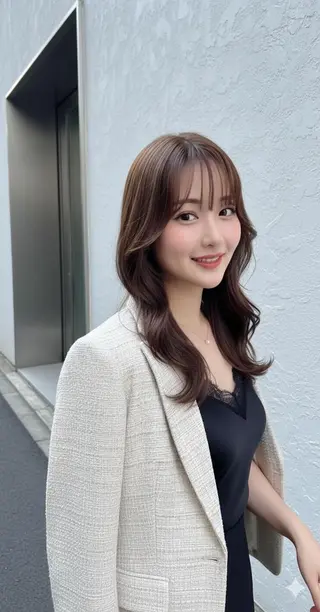 ロング ナカオ/酸性縮毛矯正 髪質改善/レイヤー/のヘアスタイル