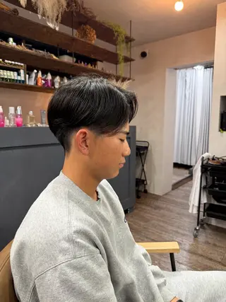 ショート パーマ メンズ t.hair垂門真吾 曲がる縮毛矯正/ボブのヘアスタイル