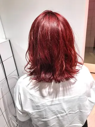 ミディアム カラー 赤み消し韓国ヘア レイヤー縮毛🤍渡邉のヘアスタイル