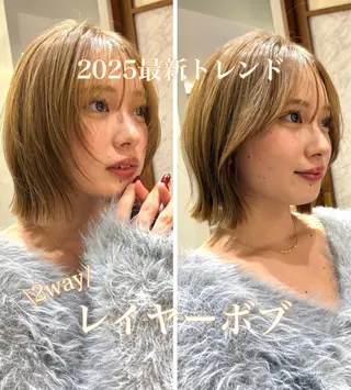 ミディアム Sugar所属・レイヤーカット/大阪 /梅田/執印悠太のヘアスタイル