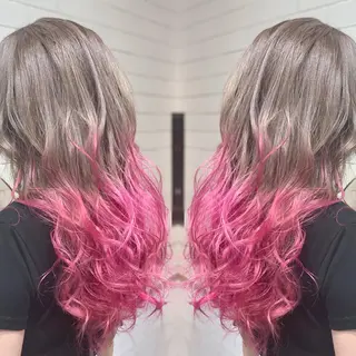 ロング カラー ヘアアレンジ 髪質改善×ハイトーン 中田啄也のヘアスタイル