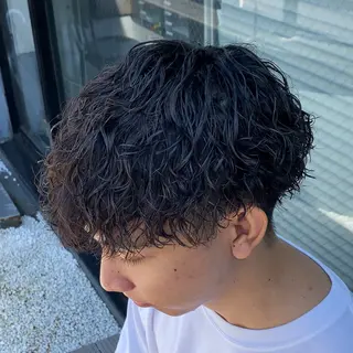 ショート パーマ メンズ メンズ特化LIBER 石川玲央のヘアスタイル