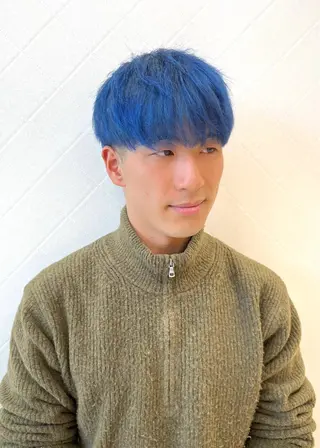 ショート カラー メンズ 顔周りレイヤー／ 似合わせ／古津遼平のヘアスタイル