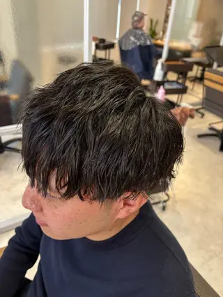 ショート パーマ メンズ カルマパーマ韓国ヘア shiryuのヘアスタイル