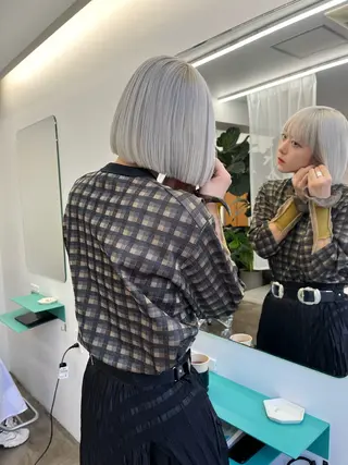 ショート レイヤー/ケアパーマ /ニュアンス/モードのヘアスタイル