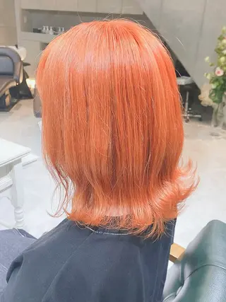 セミロング カラー ヘアアレンジ 𝐑𝐈𝐍𝐊𝐀 🐣🩷のヘアスタイル