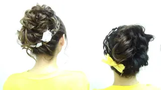 ヘアアレンジ セミロング Hair&Make  Delight*のヘアスタイル