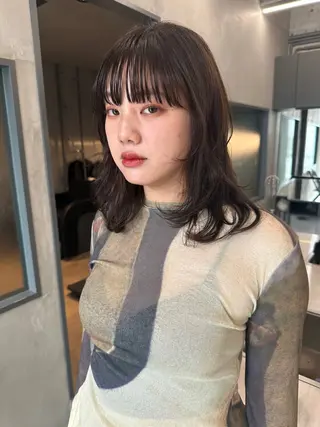 ミディアム カラー お悩み解決パーマ hana🩰のヘアスタイル