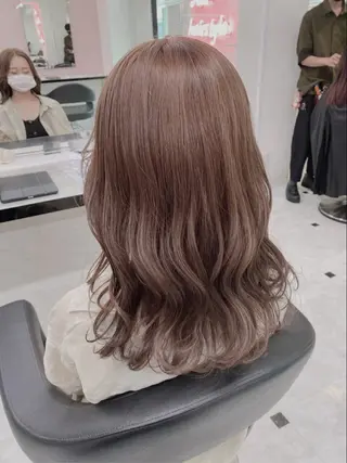 セミロング カラー ダブルカラー 韓国レイヤーKYONのヘアスタイル