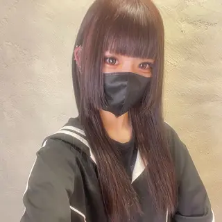 セミロング カラー 抜け感/ワンカラー/ 明大前/桑田のヘアスタイル