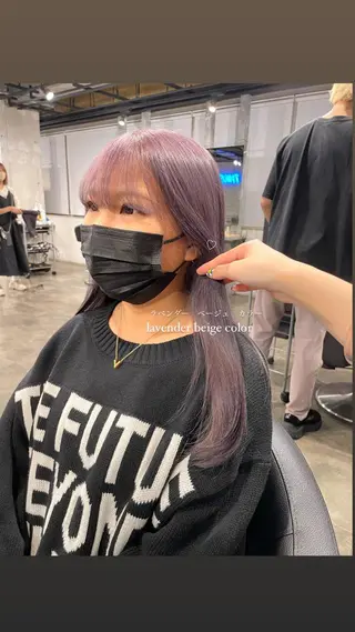 セミロング カラー パーマ ヘアアレンジ メンズ キッズ ネイル マツエク・マツパ アイブロウ 透明感カラー・レイヤ ー🎀amika🎀のヘアスタイル