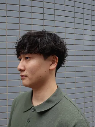 ショート パーマ メンズ メンズパーマ梅田 ・川副史晶のヘアスタイル