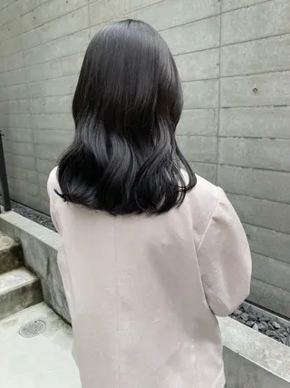 ミディアム ✨色持ちの良い艶 カラー✨蟹江真世のヘアスタイル