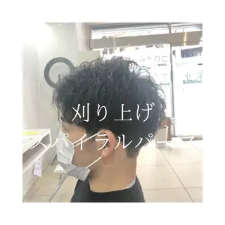 ショート パーマ メンズ 髪質改善× ハイライト溝江のヘアスタイル