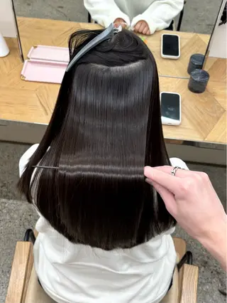 ミディアム 🎀仙台/縮毛矯正 /暖色/ありさ🎀のヘアスタイル