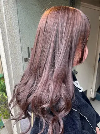 ロング カラー 艶髪/ハイトーン/ ヘアセット/モエノのヘアスタイル