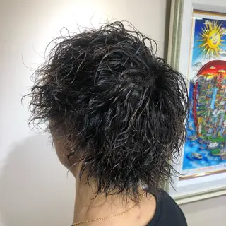 ショート パーマ メンズ 平賀 誠也のヘアスタイル