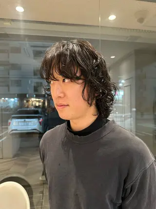 ミディアム パーマ メンズ パーマ/ハイトーン スパイキー/神田正紀のヘアスタイル