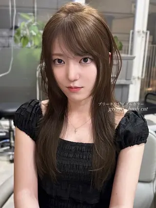 セミロング カラー ヘアアレンジ 🫧🇰🇷韓国ヘア レイヤー🐺Yutaのヘアスタイル