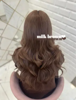 ロング カラー 🎀ちゃんりお🎀 /ブラウン/透明感のヘアスタイル