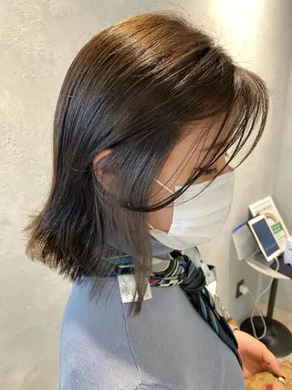 セミロング カラー ヘアアレンジ 【艶髪×韓国風】 毛流れ職人 RYOのヘアスタイル