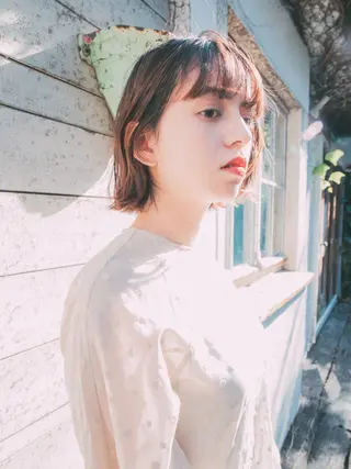 ショート カラー ブリーチなしWカラー /酸性ストレート河本のヘアスタイル