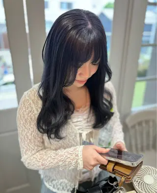 ロング カラー Risa🐈‍⬛/ グレージュ/透明感のヘアスタイル