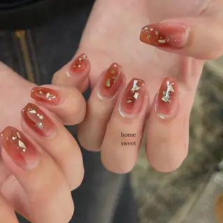 ミディアム ショートネイル. Home sweetのネイルデザイン
