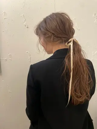 ロング カラー mei｜顔まわり ×透明感カラーのヘアスタイル