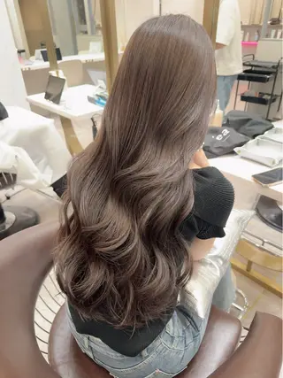 ロング カラー ヘアアレンジ ARIA💎縮毛矯正 ブリーチ💎複雑履歴のヘアスタイル