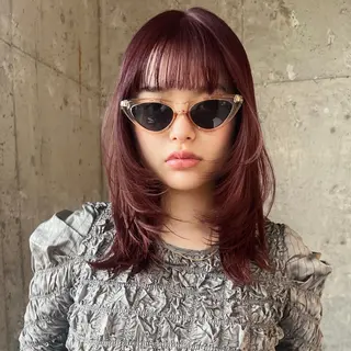 ミディアム カラー SALOWIN四条河原町所属・市場 優梨のヘアスタイル