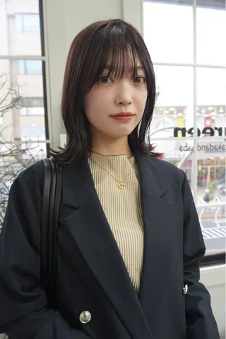 ミディアム カラー レイヤー／似合わせ TAKUYAのヘアスタイル