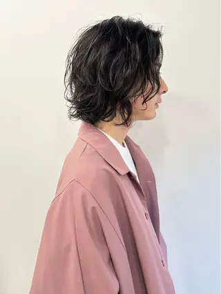 ミディアム メンズ 朝がラクになるパーマ トウバルタイキのヘアスタイル