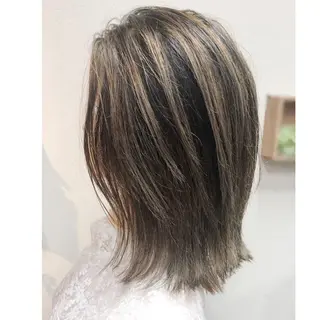 ミディアム カラー ケアブリーチ /髪質 改善/古橋圭史郎のヘアスタイル