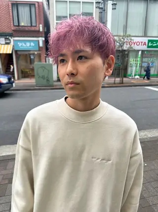 ショート カラー メンズ Rei/ 縮毛矯正/ ハイライトカラー募集のヘアスタイル