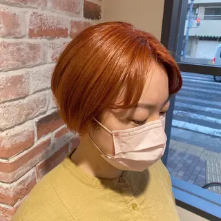 ショート カラー 関口 桃花🌷 暖色カラーのヘアスタイル