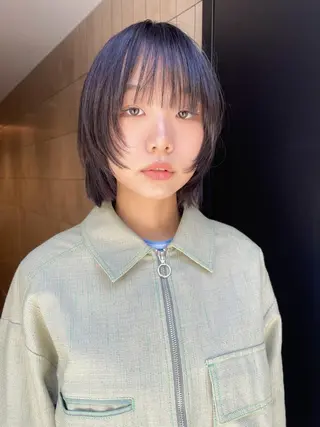 ミディアム カラー パーマ CEINE OURのヘアスタイル