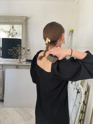 セミロング カラー 顔周りレイヤー 🎀マリノのヘアスタイル