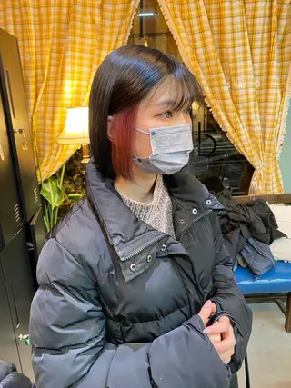 ショート カラー パーマ ヘアアレンジ メンズ キッズ ネイル マツエク・マツパ アイブロウ chapter問屋町 💘小室明華のヘアスタイル