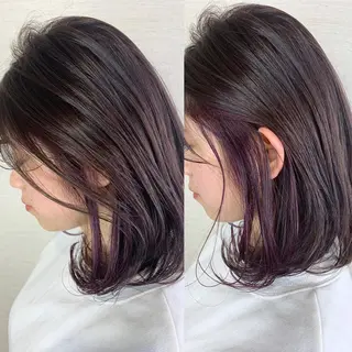 ミディアム ブリーチなしダブル/ レイヤーカット 小棹のヘアスタイル