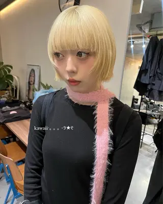 ショート カラー 無料カット/ハイ トーンカラー/きらのヘアスタイル