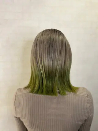 ミディアム カラー ボブ/ハイトーン髪質 改善/越谷✨クラモチのヘアスタイル